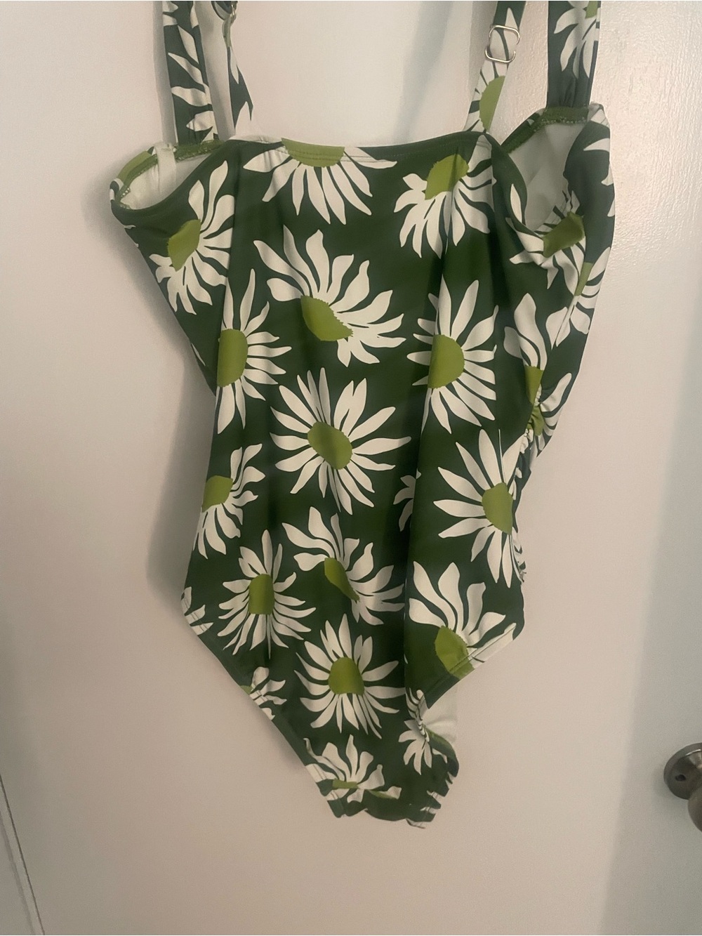 LOFT Green Daisy-Print One-Piece Swimsuit NWT - Picture 3 of 3